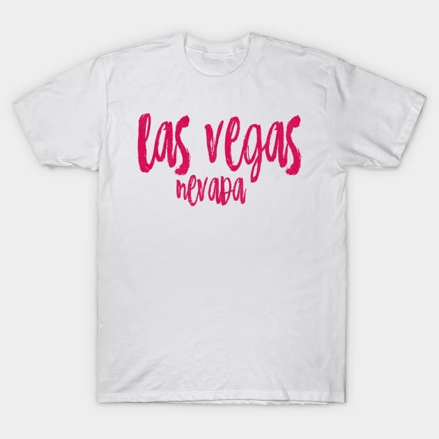 Las Vegas Nevada - NV State Paint Brush Retro Red/Pink College Typography T-Shirt by thepatriotshop